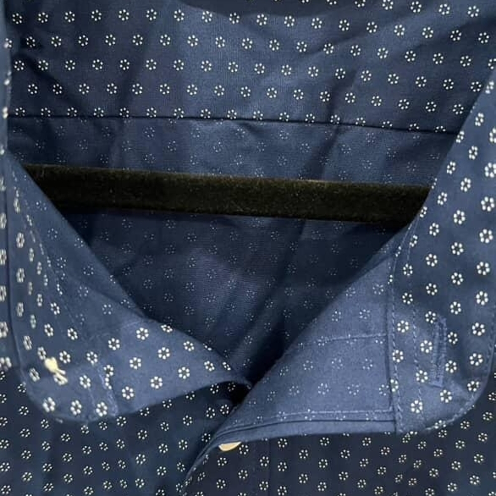 Men's Navy Blue Patterned Shirt